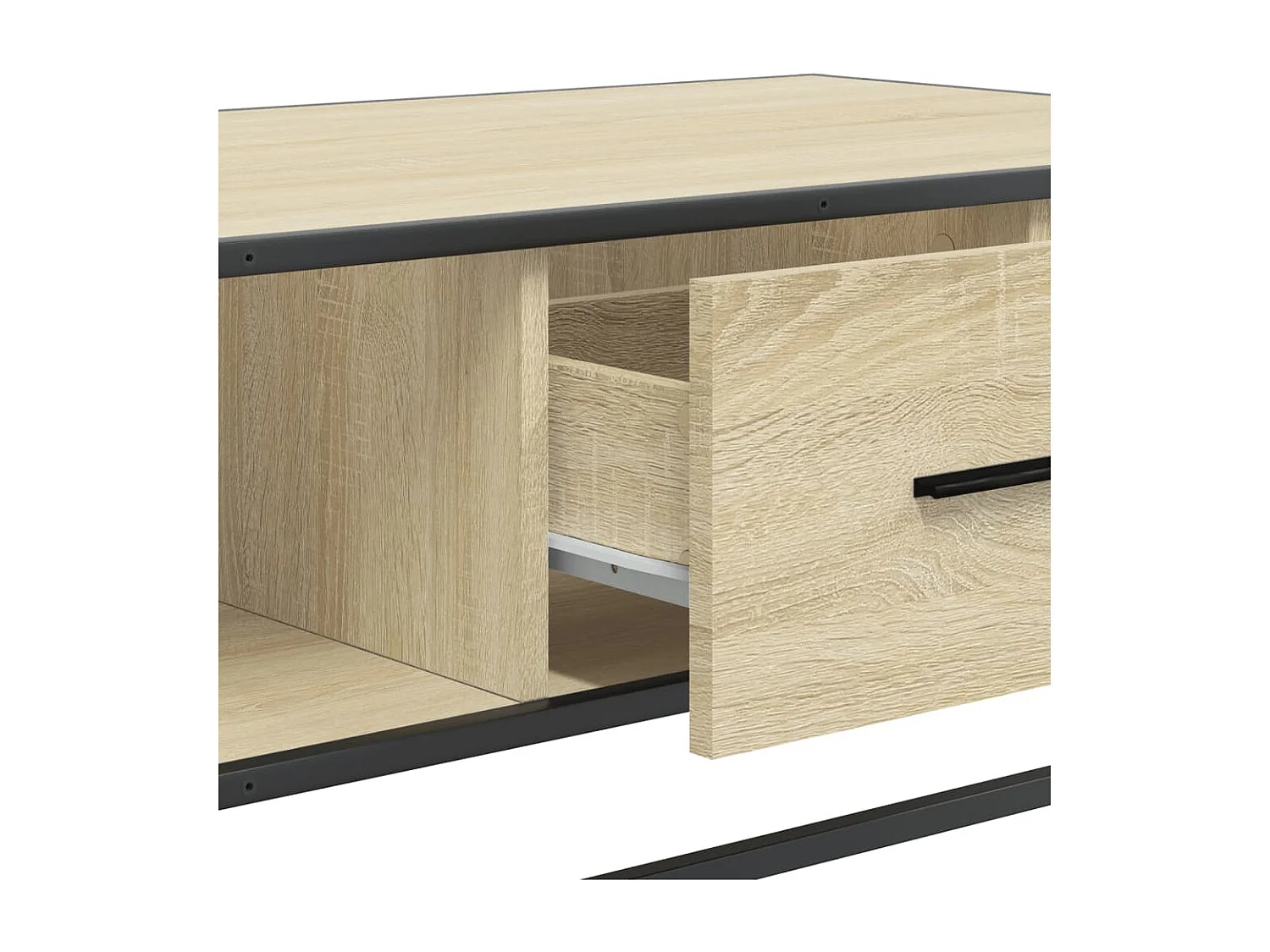 Table basse chêne sonoma 100x57x35cm bois d'ingénierie et métal