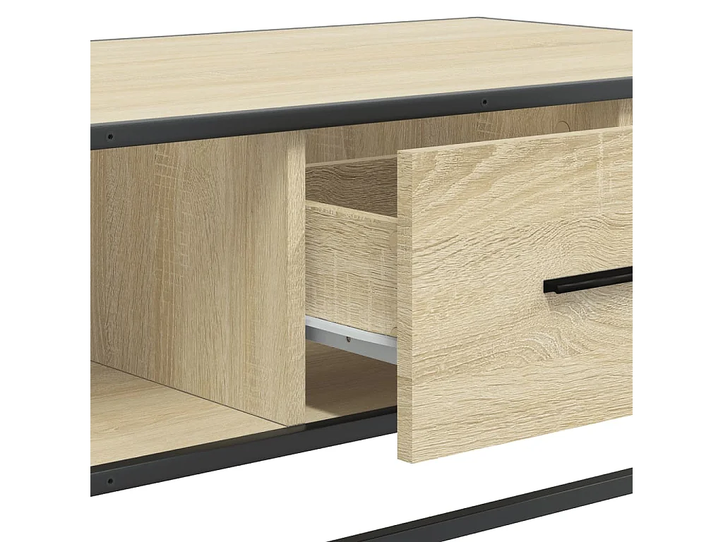 Tavolino Rovere Sonoma 100x57x35 cm Legno Multistrato Metallo