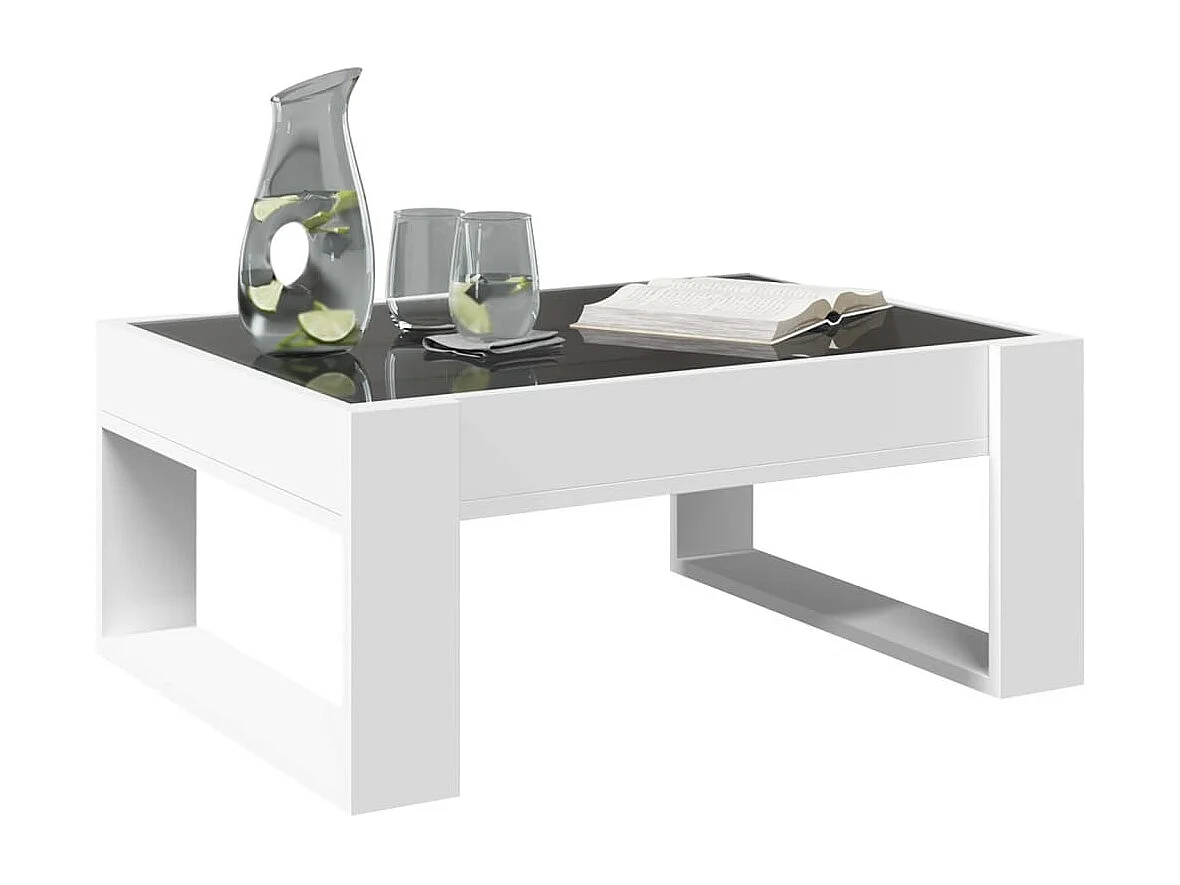 Table basse avec LED infini blanc 70x53x30 cm