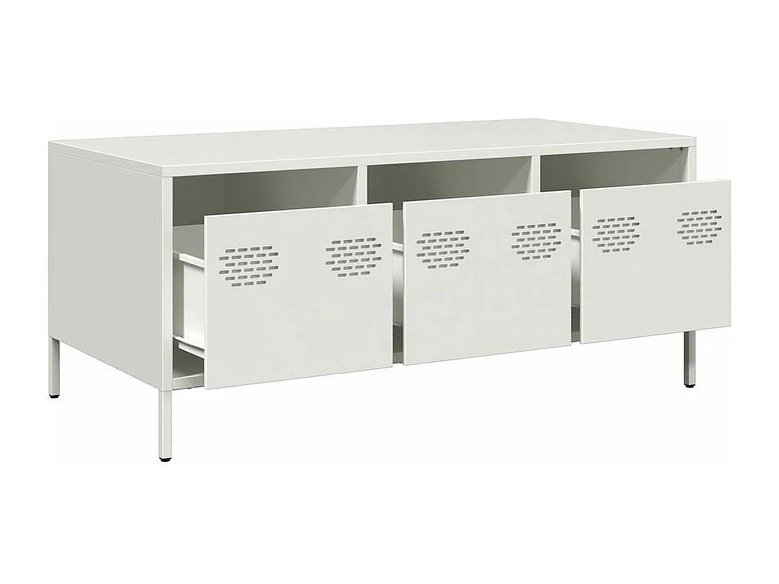 Salontafel 101,5x50x43,5 cm koudgewalst staal wit