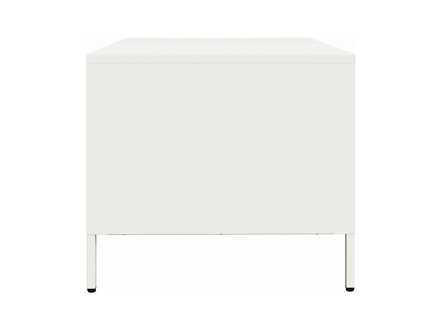 Table basse blanc 101,5x50x43,5 cm acier laminé à froid
