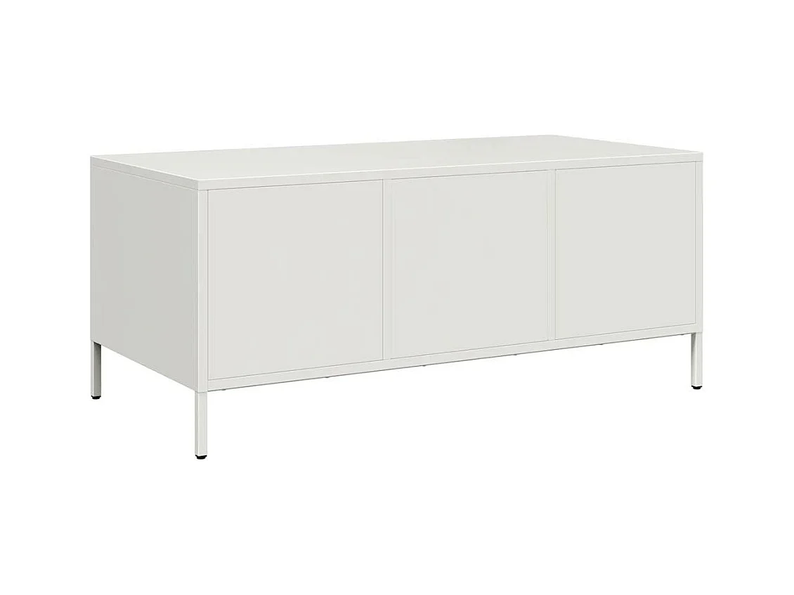 Table basse blanc 101,5x50x43,5 cm acier laminé à froid