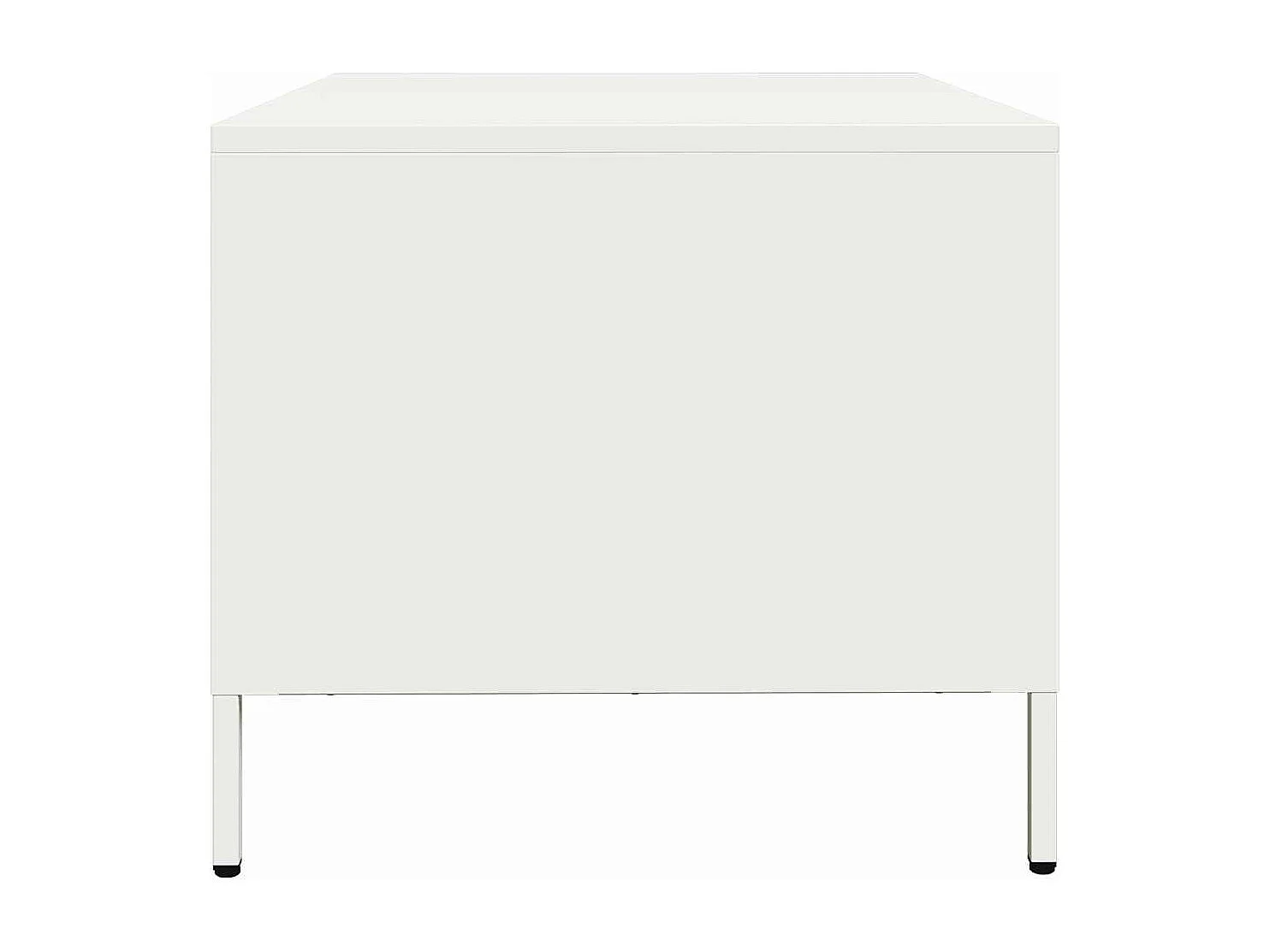 Table basse blanc 101,5x50x43,5 cm acier laminé à froid