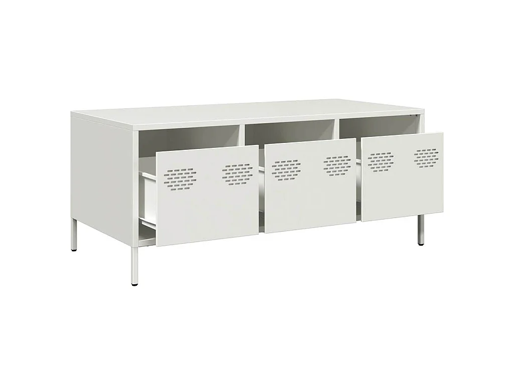 Mesa de centro 101,5x50x43,5 cm aço laminado a frio branco