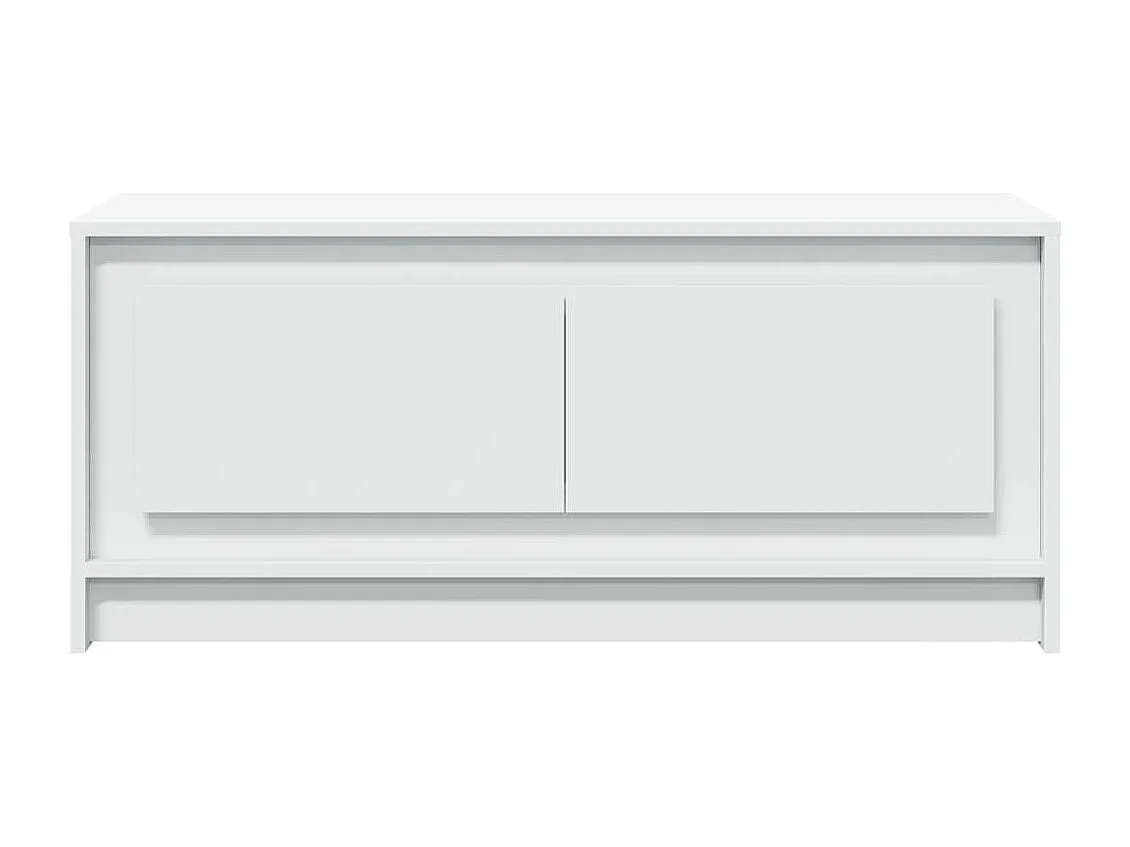 Table basse avec lumières LED blanc bois d'ingénierie