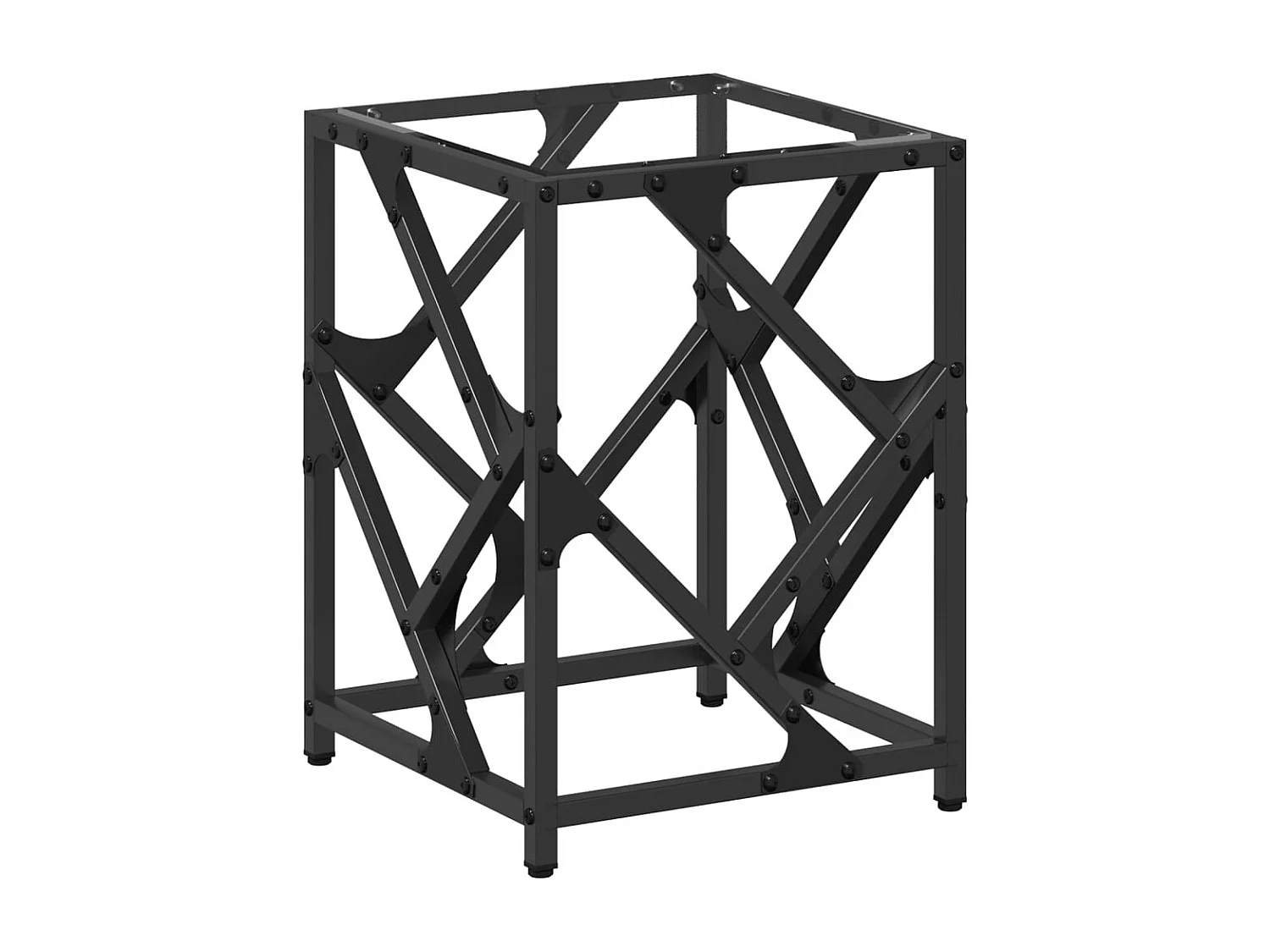 Salontafel met transparant glazen blad 30x30x41 cm staal
