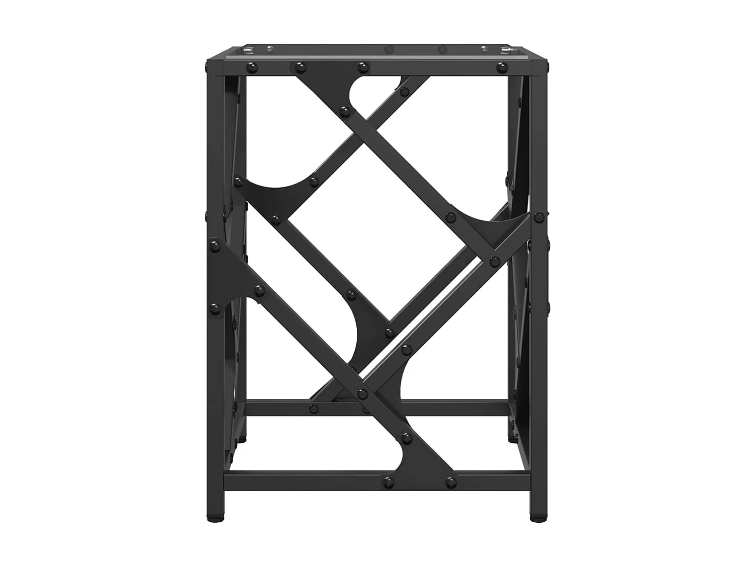Salontafel met transparant glazen blad 30x30x41 cm staal