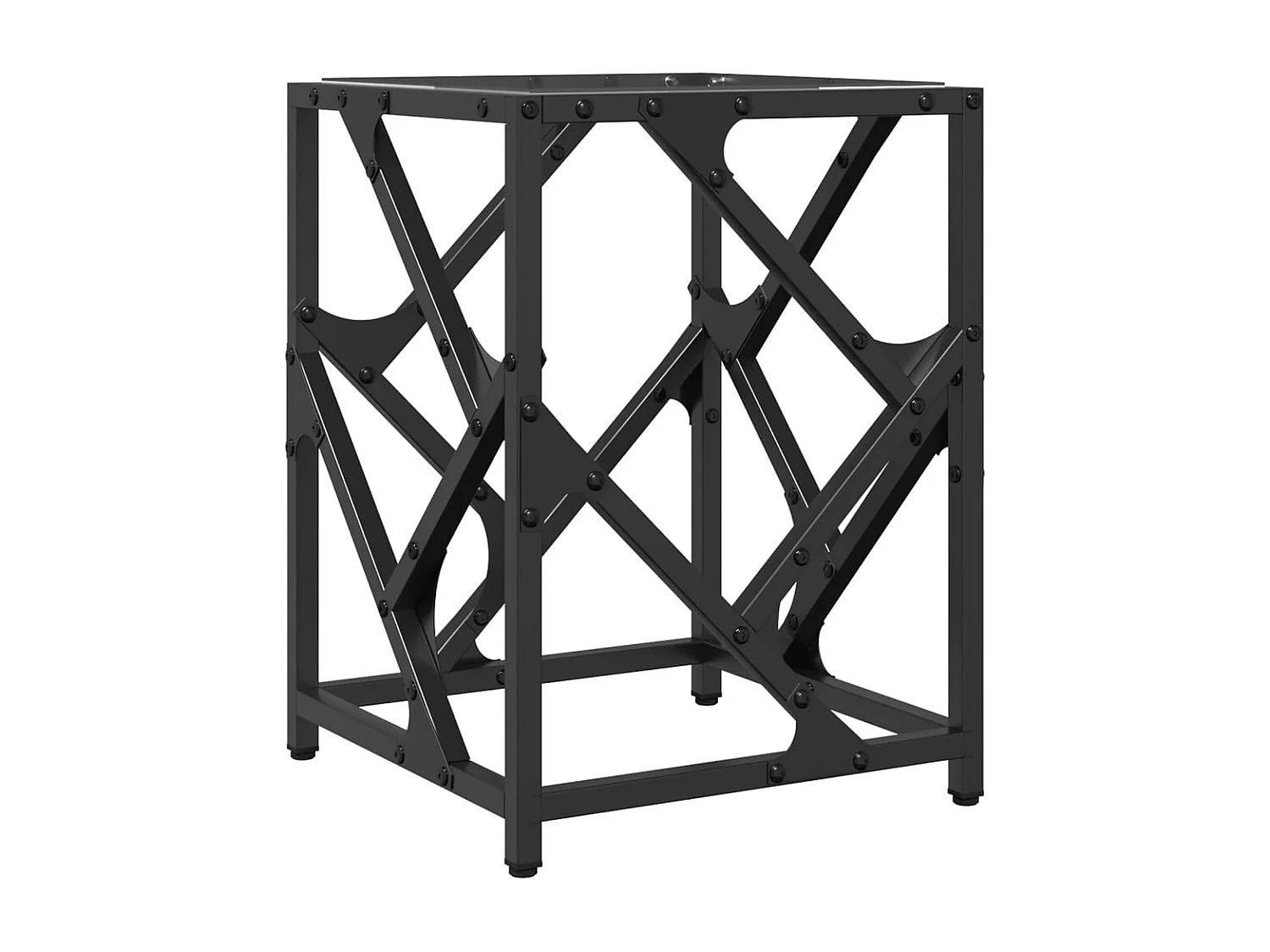 Salontafel met transparant glazen blad 30x30x41 cm staal
