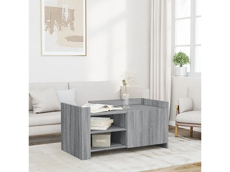 Salontafel 100x50x50 cm bewerkt hout grijs sonoma eikenkleur