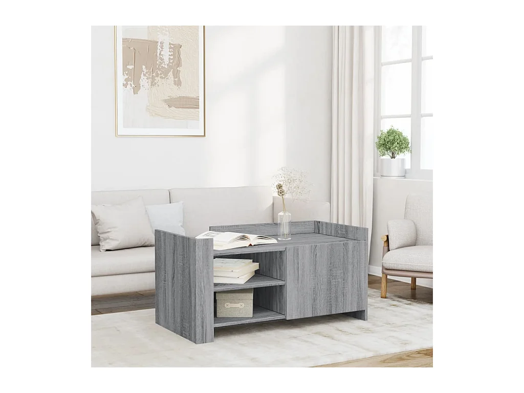 Table basse sonoma gris 100x50x50 cm bois d'ingénierie