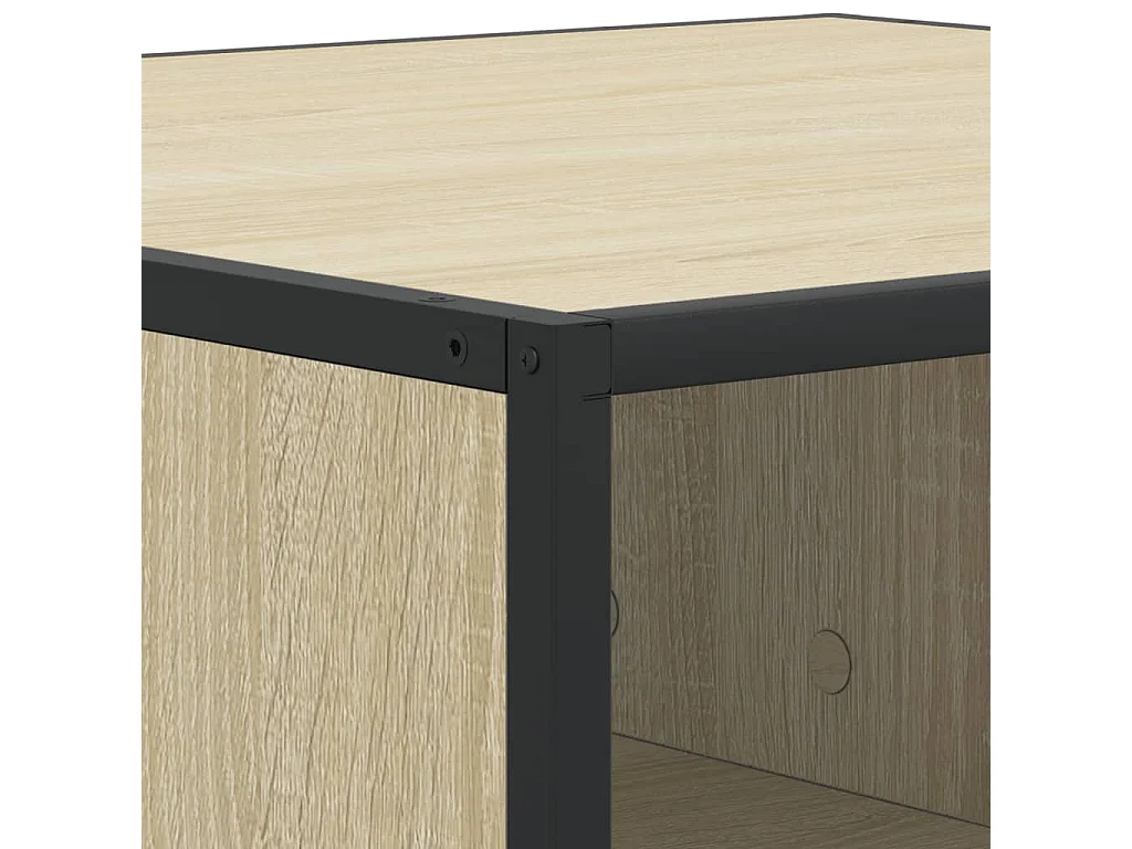 Tavolino Rovere Sonoma 80x80x30 cm in Truciolato e Metallo