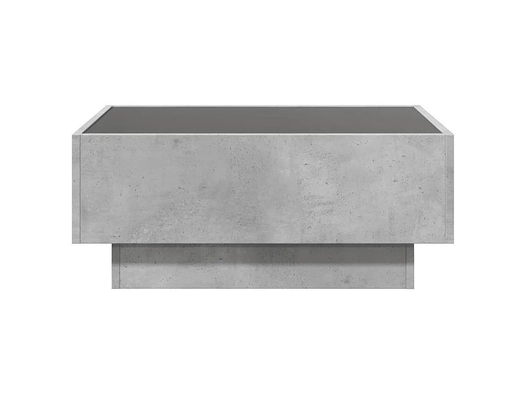 Tavolino Salotto con LED Grigio Cemento 70x50x30 cm Multistrato