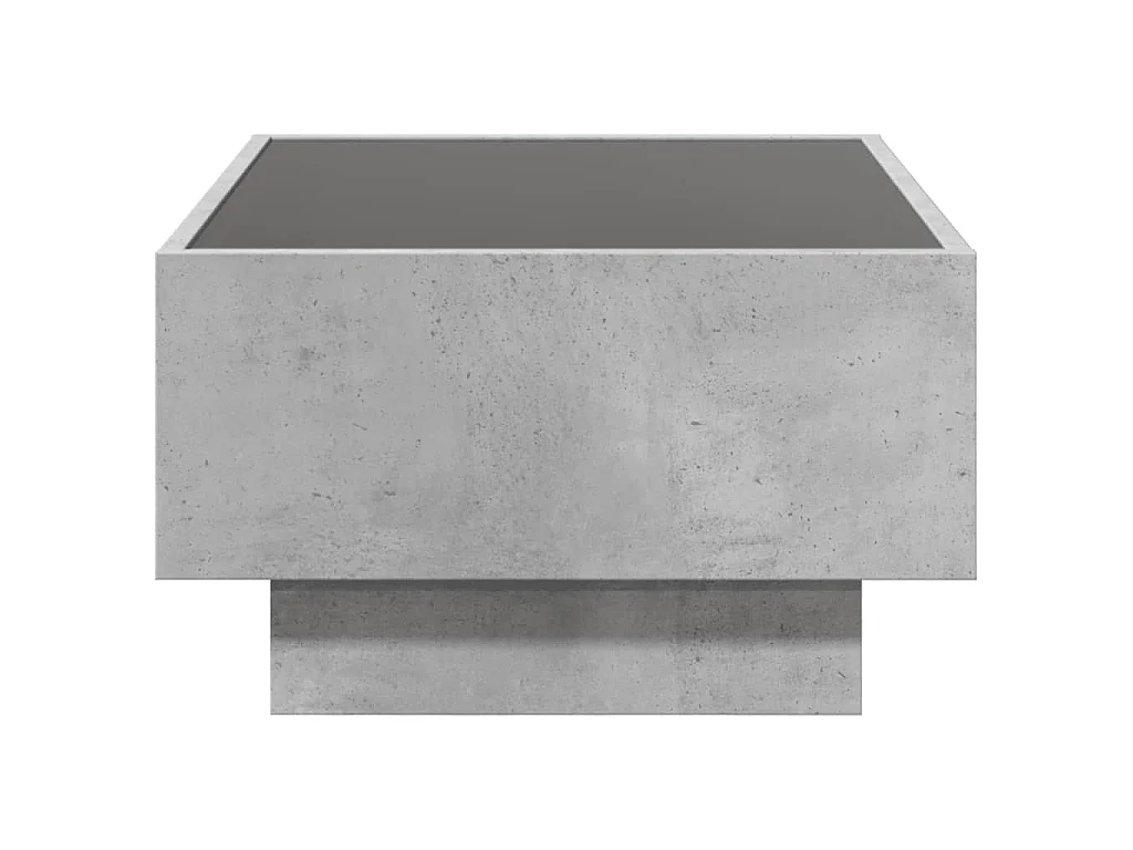 Tavolino Salotto con LED Grigio Cemento 70x50x30 cm Multistrato
