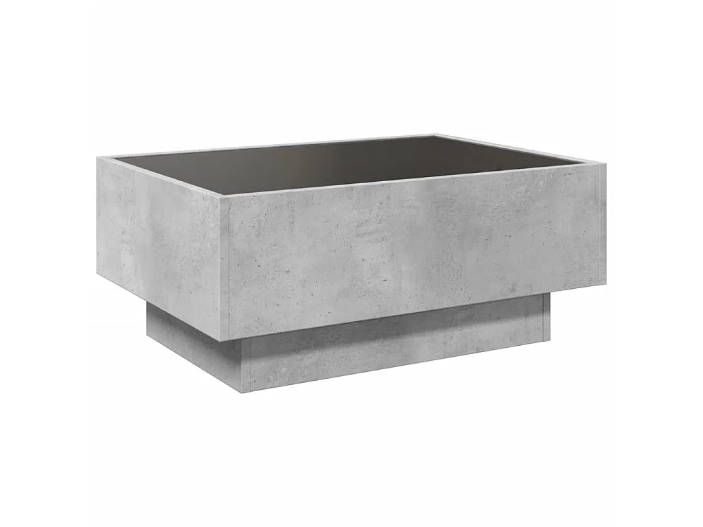 Tavolino Salotto con LED Grigio Cemento 70x50x30 cm Multistrato