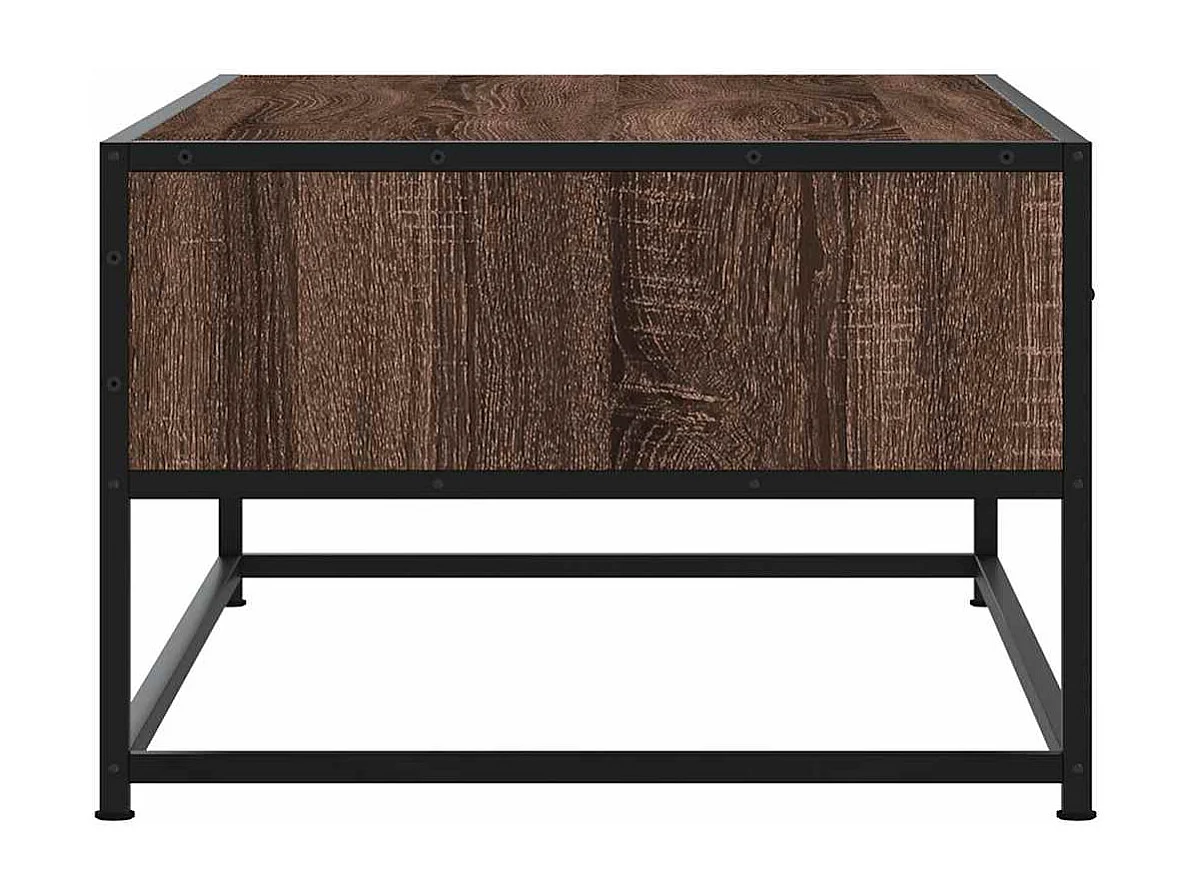 Couchtisch Braun Eichen-Optik 100x50x35 cm Holzwerkstoff Metall