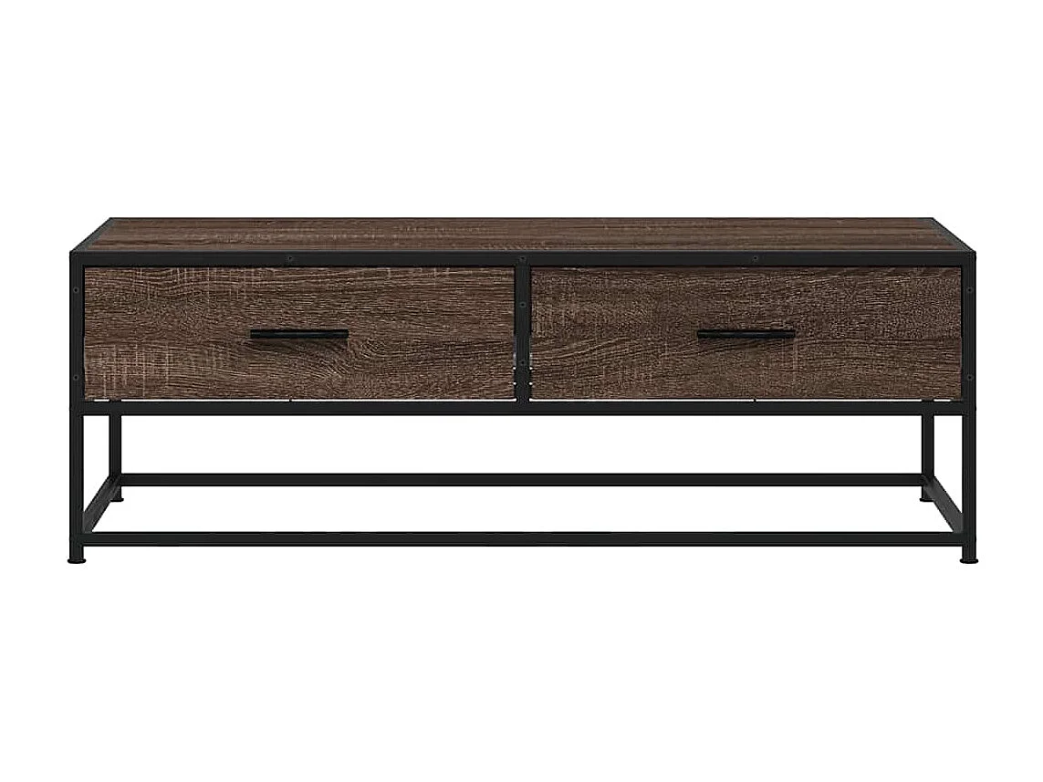 Tavolino Salotto Rovere Marrone 100x50x35cm Multistrato Metallo