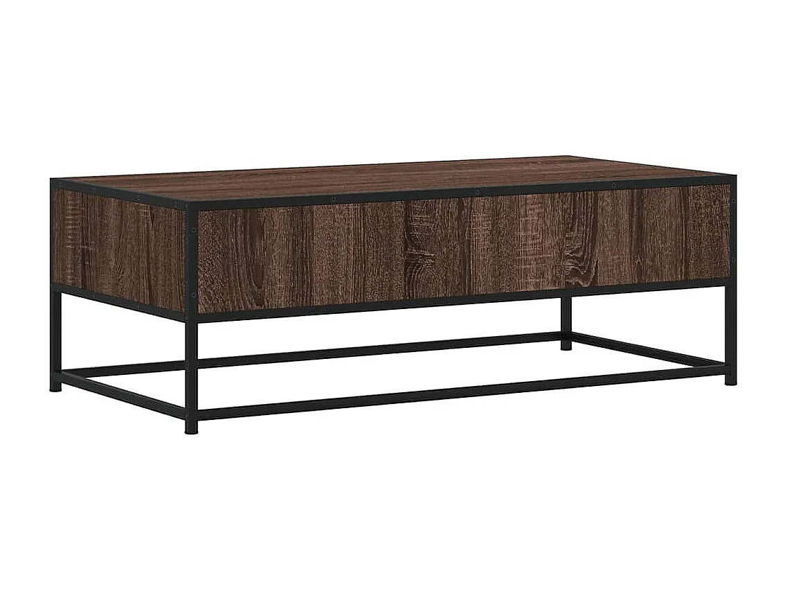 Tavolino Salotto Rovere Marrone 100x50x35cm Multistrato Metallo