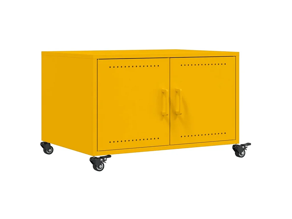 Table basse jaune moutarde 68x50x43,5 cm acier