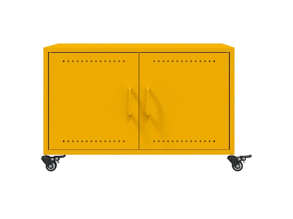 Table basse jaune moutarde 68x50x43,5 cm acier