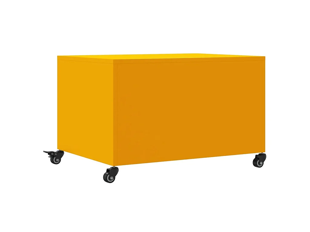Table basse jaune moutarde 68x50x43,5 cm acier