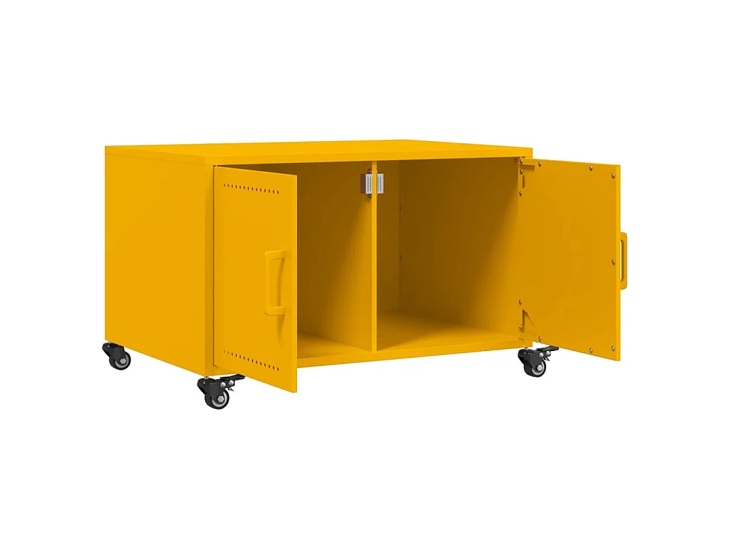 Table basse jaune moutarde 68x50x43,5 cm acier