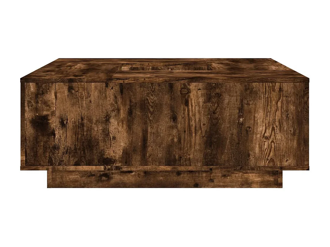 Table basse chêne fumé 100x100x40 cm bois d'ingénierie