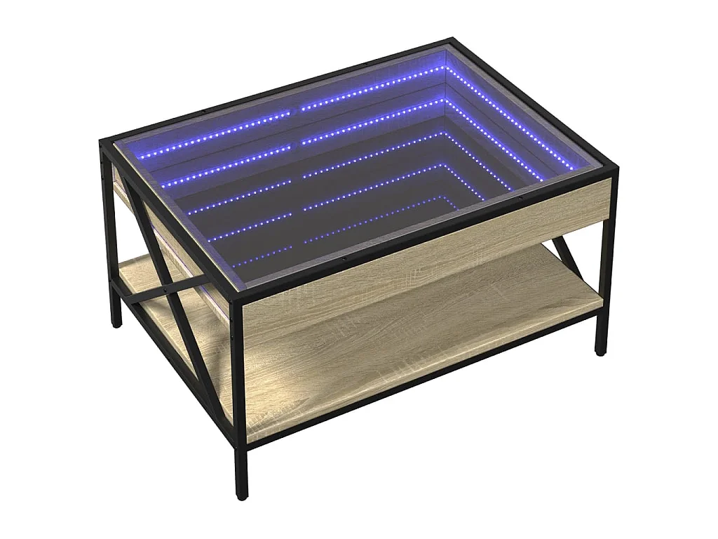 Table basse avec LED infini chêne sonoma 70x50x38 cm
