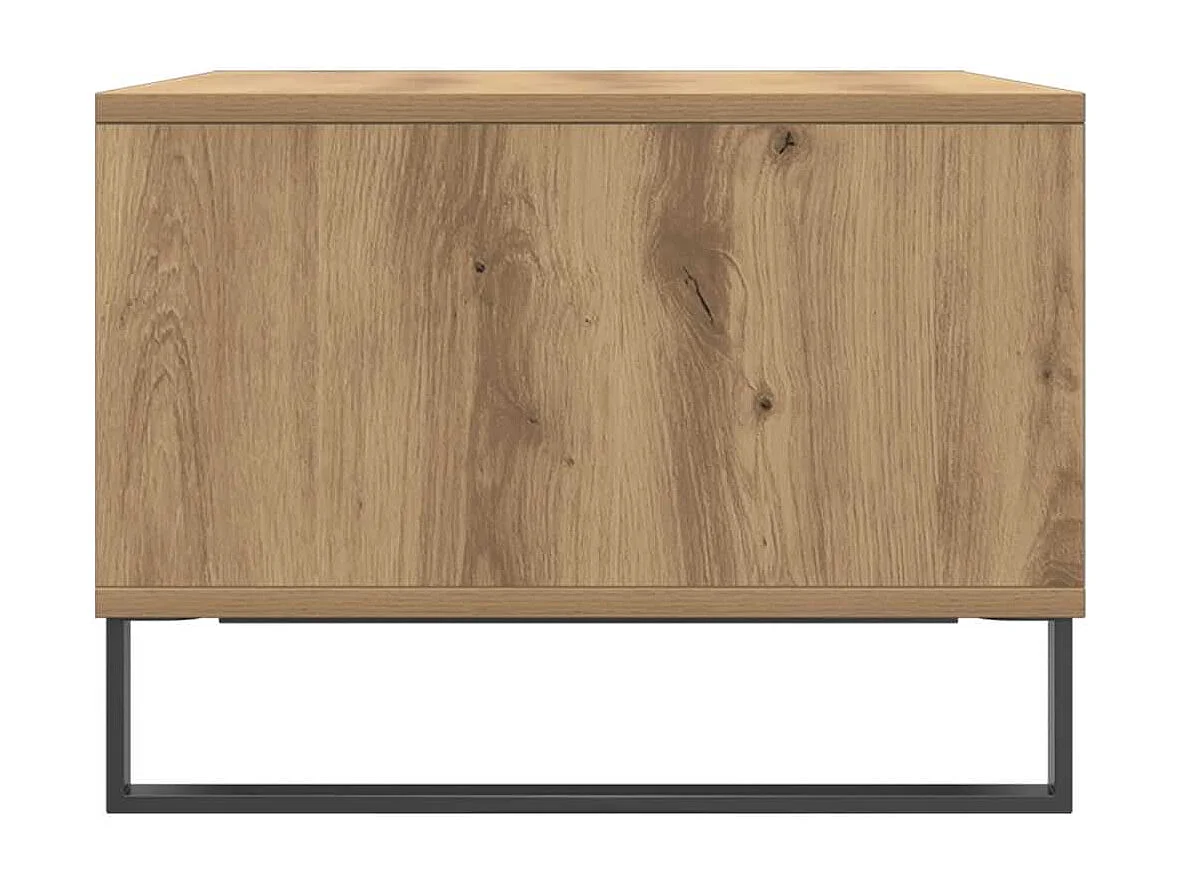 Salontafel 90x50x36,5 cm bewerkt hout artisanaal eikenkleurig