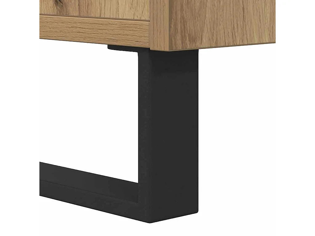 Salontafel 90x50x36,5 cm bewerkt hout artisanaal eikenkleurig