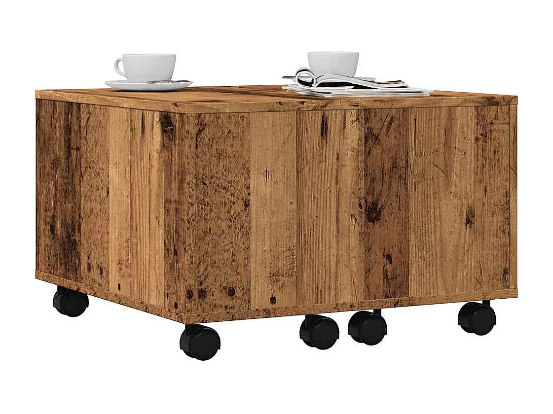 Tavolino da Salotto Legno Antico 60x60x38 cm Legno Multistrato