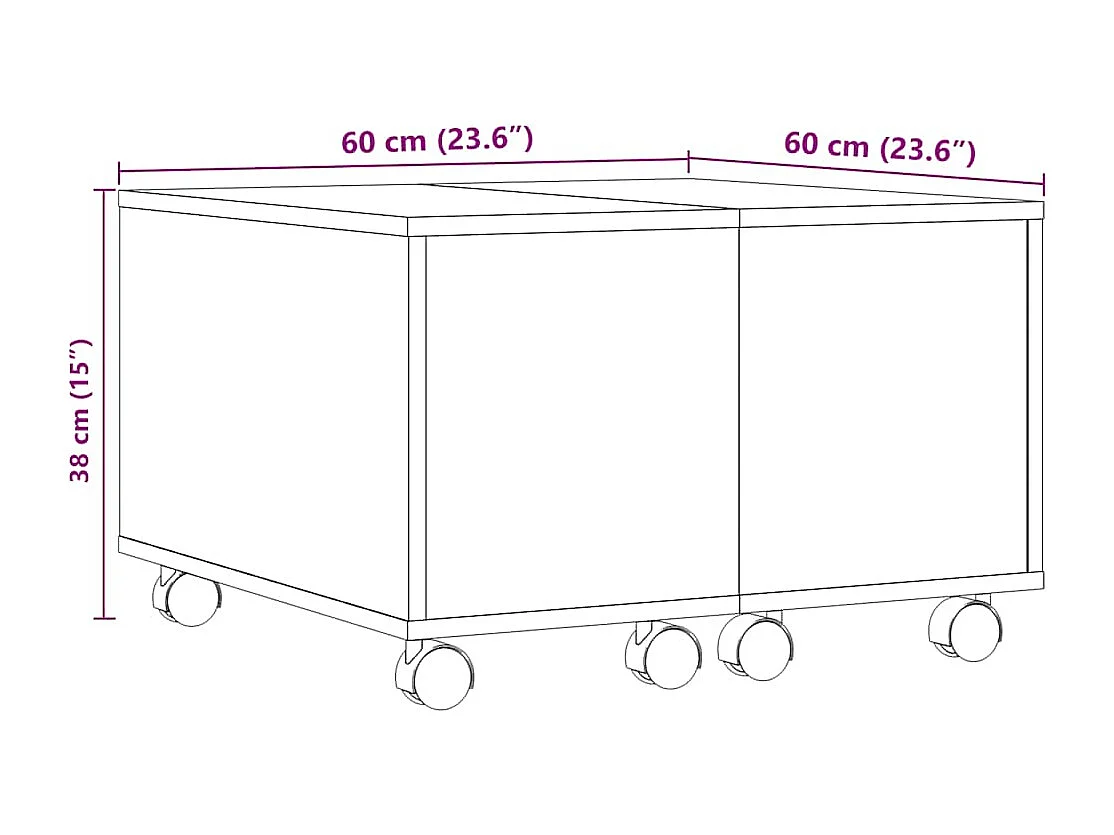 Couchtisch Altholz-Optik 60x60x38 cm Holzwerkstoff