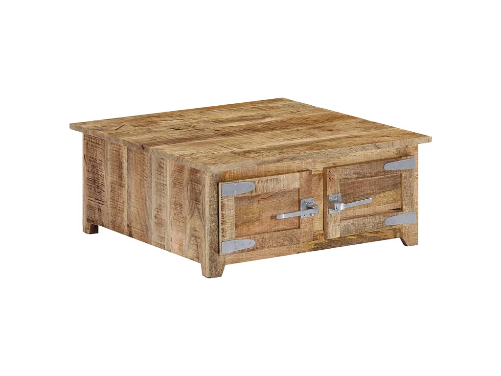 Tavolino da Salotto 70x70x30 cm in Legno Massello di Mango