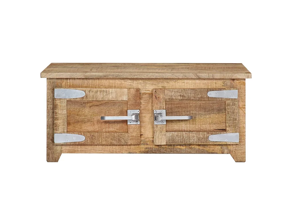 Tavolino da Salotto 70x70x30 cm in Legno Massello di Mango