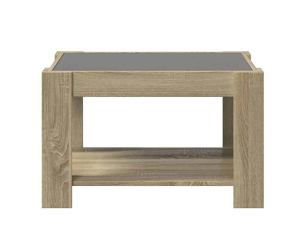 Salontafel met LED 73x53x45 cm bewerkt hout sonoma eikenkleurig