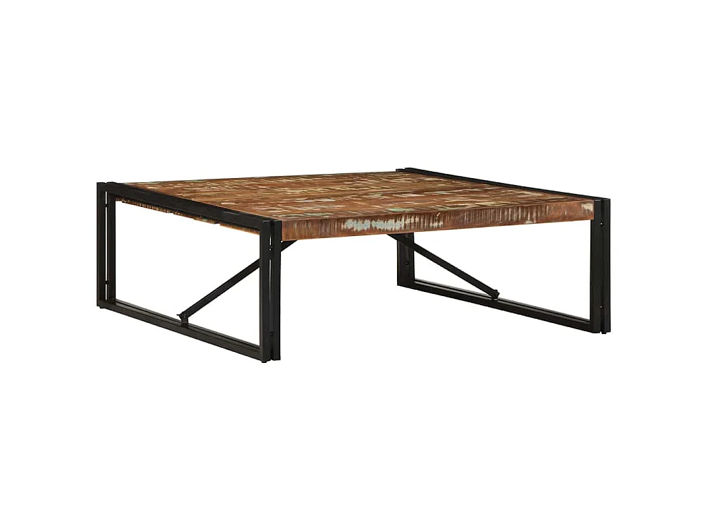 Couchtisch Mehrfarbig 100x100x35 cm Altholz Massivholz