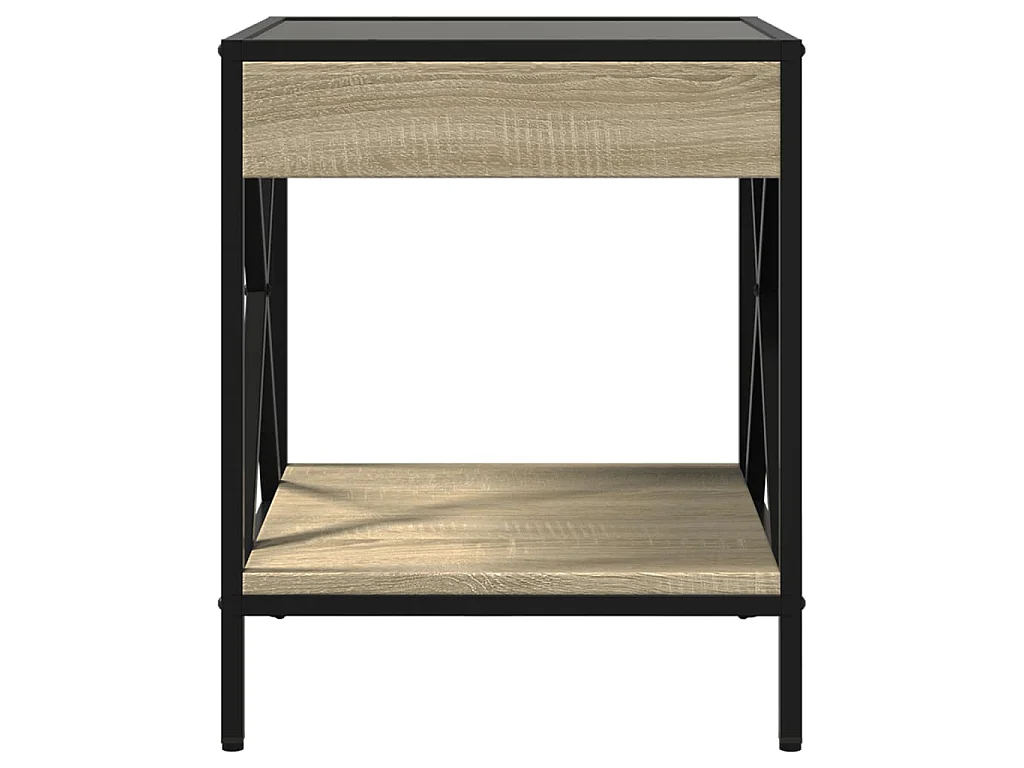 Salontafel met Infinity LED 40x40x49 cm sonoma eikenkleurig