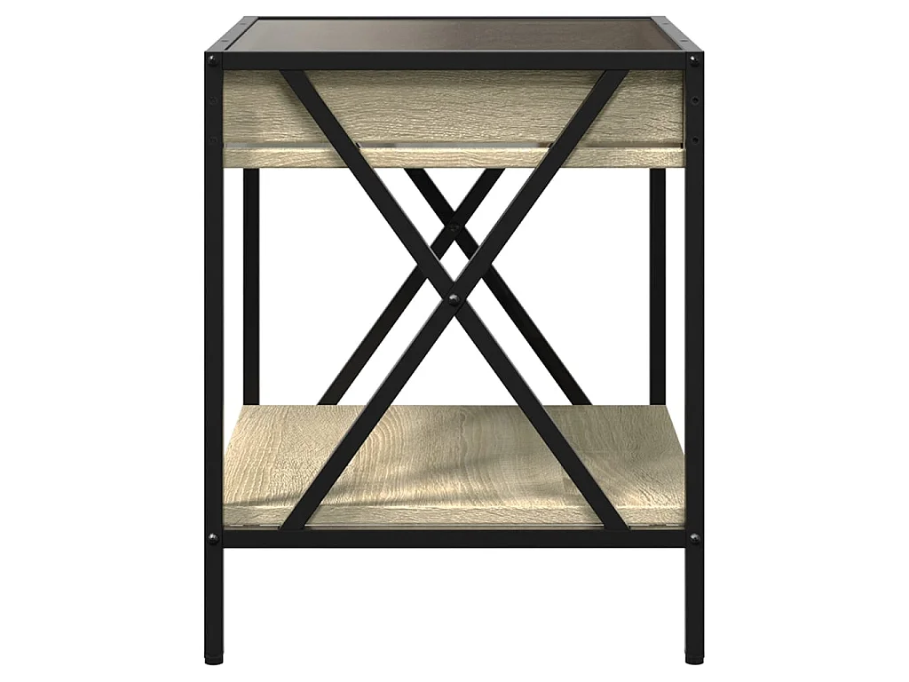 Salontafel met Infinity LED 40x40x49 cm sonoma eikenkleurig