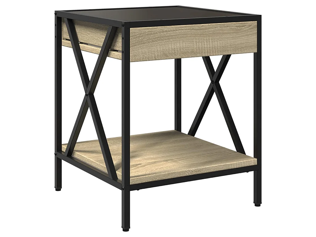 Salontafel met Infinity LED 40x40x49 cm sonoma eikenkleurig