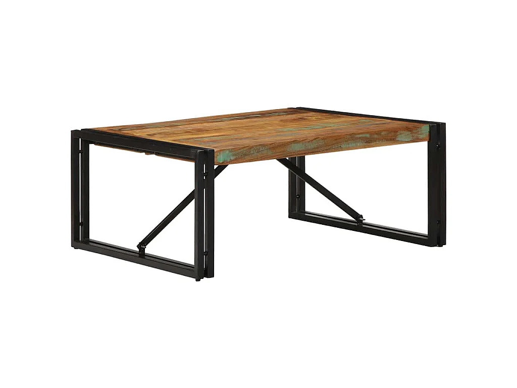Couchtisch Mehrfarbig 80x80x35 cm Altholz Massivholz