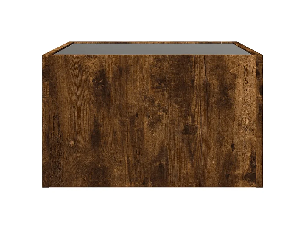 Table basse avec LED infini chêne fumé 50x50x30 cm