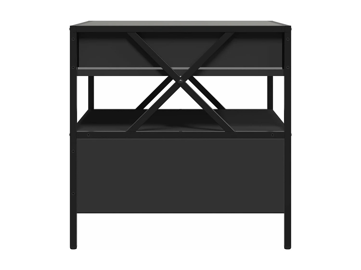 Couchtisch mit Infinity-LED Schwarz 50x50x51 cm