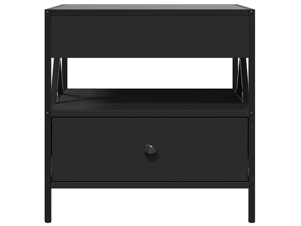 Couchtisch mit Infinity-LED Schwarz 50x50x51 cm