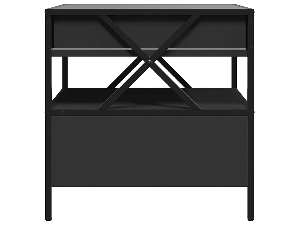 Couchtisch mit Infinity-LED Schwarz 50x50x51 cm