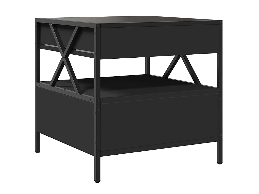 Couchtisch mit Infinity-LED Schwarz 50x50x51 cm