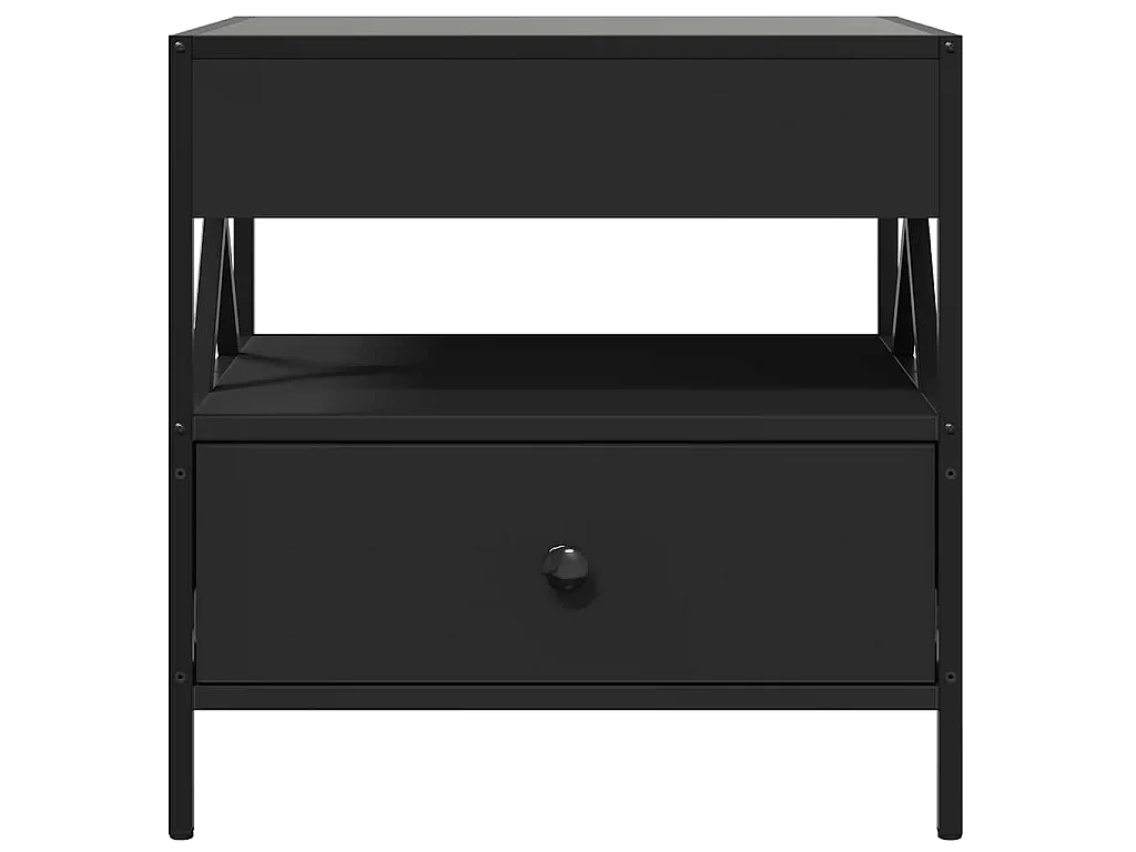 Mesa de centro con Infinity LED negro 50x50x51 cm