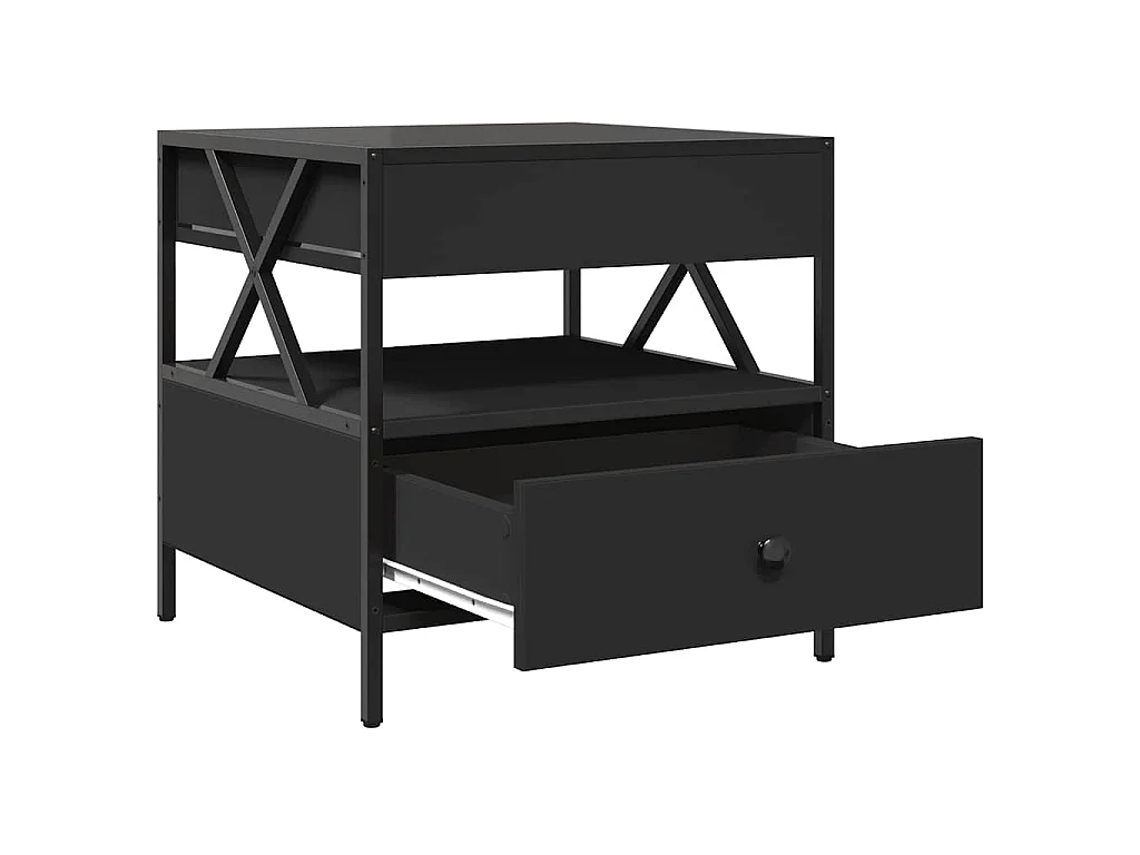 Mesa de centro con Infinity LED negro 50x50x51 cm