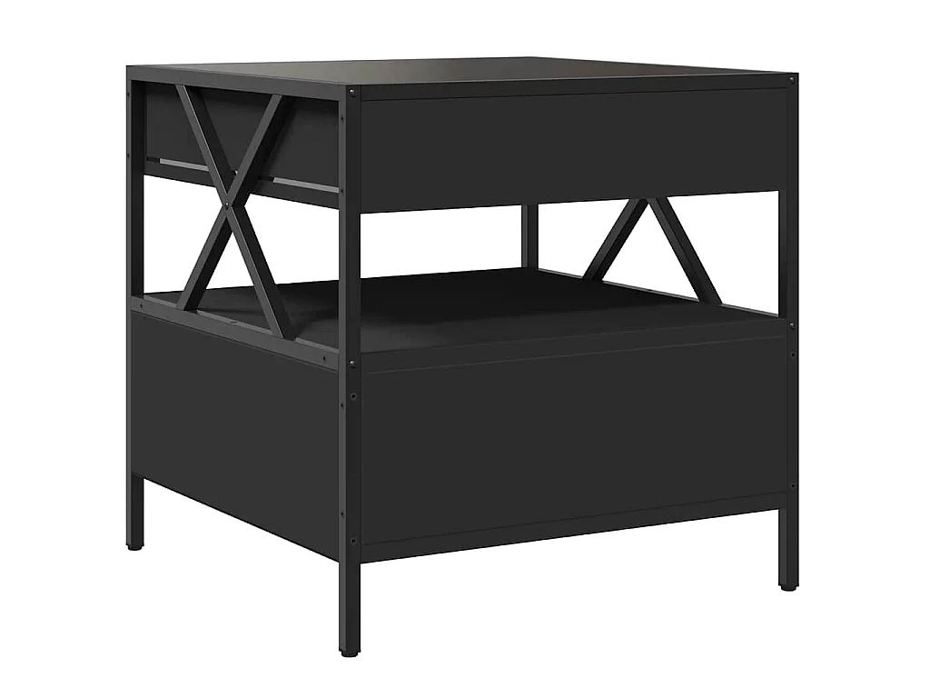 Mesa de centro con Infinity LED negro 50x50x51 cm