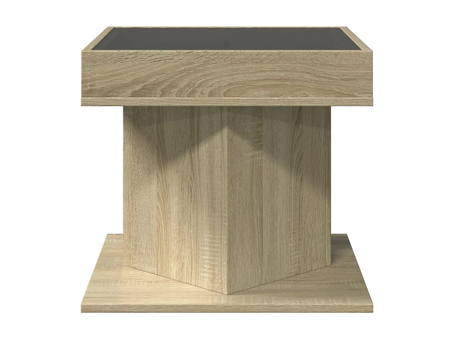 Table basse avec LED chêne sonoma 50x50x45 cm bois d'ingénierie
