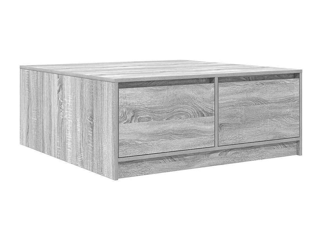 Tavolino da Salotto con Cassetti Grigio Sonoma 100x100x40 cm