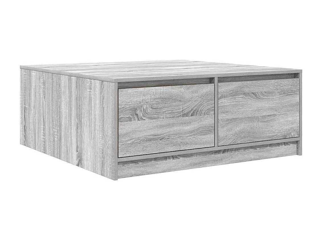 Table basse avec tiroirs sonoma gris 100x100x40 cm